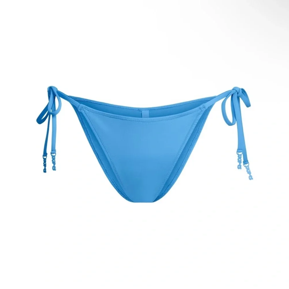 NWT SKIMS tide blue dipped tie bikini bottom Blue Bikini Bottom Side Ties sz XL